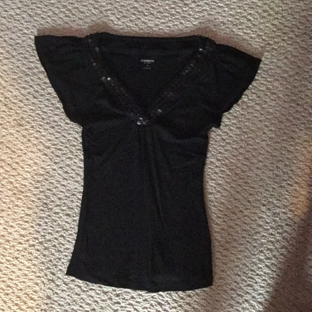 Women’s black V-neck